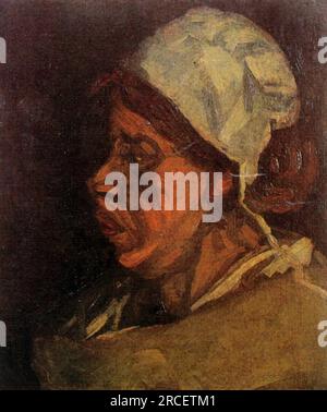 Leiterin einer Bauernfrau mit weißer Mütze 1885; Nunen/Nuenen, Niederlande, von Vincent van Gogh Stockfoto