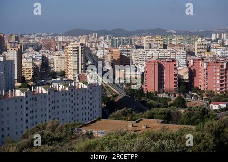 Luftaufnahme von Fuengirola, Provinz Málaga, Spanien. Stockfoto