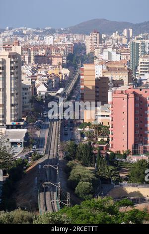 Luftaufnahme von Fuengirola, Provinz Málaga, Spanien. Stockfoto