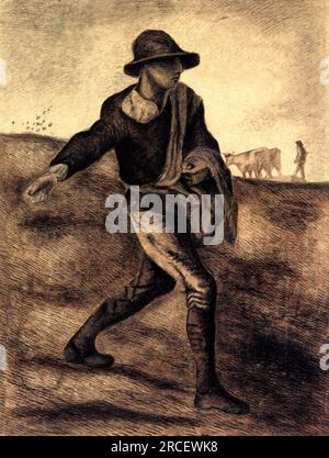 Sower (nach Millet) 1881; Niederlande von Vincent van Gogh Stockfoto