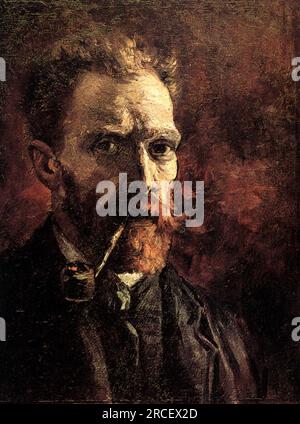 Selbstporträt mit Pipe 1886; Paris, Frankreich, von Vincent van Gogh Stockfoto