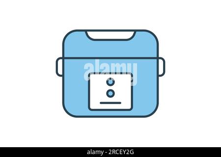 Symbol für Reiskocher. Symbol für elektronische Haushaltsgeräte. Flaches Design im Icon-Stil. Einfache Vektorkonstruktion editierbar Stock Vektor