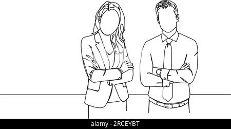 Fortlaufendes einzeiliges Zeichnen von Geschäftsleuten, Geschäftsleuten und Geschäftsleuten Strichzeichnungen Vektordarstellung Stock Vektor