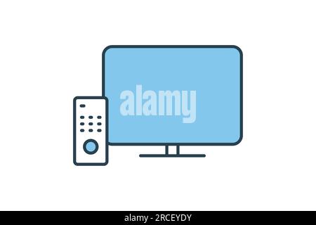 TV-Symbol. Symbol für elektronische Haushaltsgeräte. Flaches Design im Icon-Stil. Einfache Vektorkonstruktion editierbar Stock Vektor