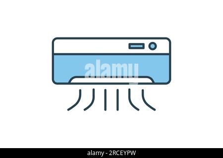 Symbol Klimaanlage. Symbol für elektronische Haushaltsgeräte. Flaches Design im Icon-Stil. Einfache Vektorkonstruktion editierbar Stock Vektor