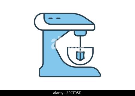 Symbol für Küchenmixer. Symbol für elektronische Haushaltsgeräte. Flaches Design im Icon-Stil. Einfache Vektorkonstruktion editierbar Stock Vektor