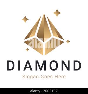 Luxuriöses Diamond Logo Design 3D Diamant Logo Stock Vektor