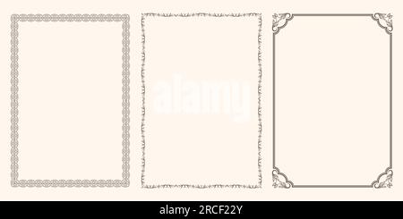 Vektorset mit eleganten Rahmen Stock Vektor
