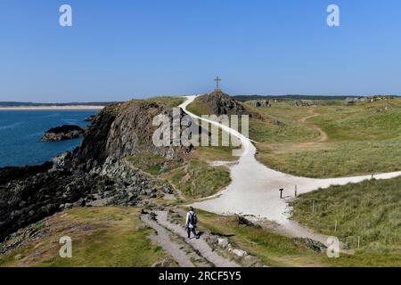 Pfad aus Muscheln im Ynys Llanddwyn Newborough National Nature Reserve and Forest, Anglesey Stockfoto