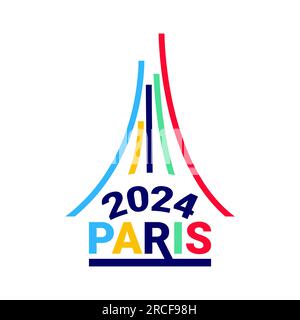 Olympische Spiele 2024 In Paris. Logo für die Olympischen Spiele. Stock Vektor
