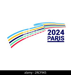 Olympische Spiele 2024 In Paris. Logo für die Olympischen Spiele. Stock Vektor