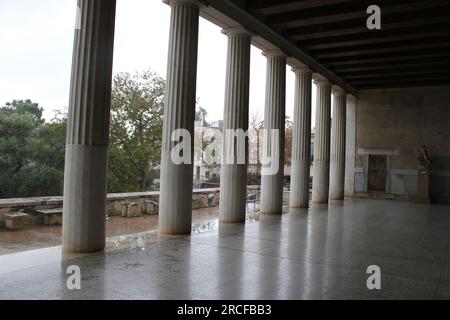 Ruinen und Tempel in Athen Agora Stockfoto