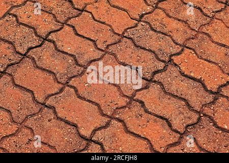 Gemusterter Pflaster mit roten Ziegeln in Ribeirao Preto, Sao Paulo, Brasilien Stockfoto