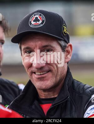 Mark Lemon - Teammanager und ehemaliger Fahrer von Belle Vue Aces. Porträt Stockfoto