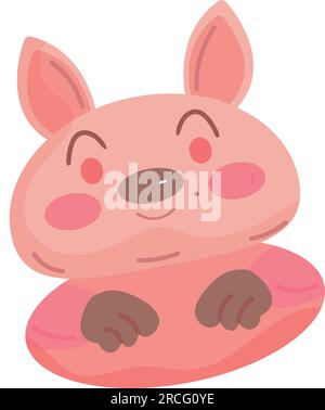 Isolierter farbiger, süßer Schweinehund-Charaktervektor Stock Vektor