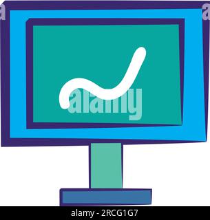 Isolierter Farbmonitor Skizzensymbol Vektor Stock Vektor