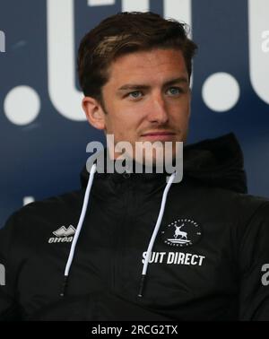 Alex Lacey von Hartlepool United während des Vorsaison-Freundschaftsspiels zwischen Hartlepool United und Middlesbrough im Victoria Park, Hartlepool, am Freitag, den 14. Juli 2023. (Foto: Michael Driver | MI News) Guthaben: MI News & Sport /Alamy Live News Stockfoto