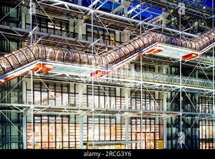 Pompidou Centre at Night, Paris, Frankreich Stockfoto