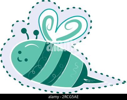 Isolierter einfarbiger Zeichensymbol-Vektor für süße Bienen Stock Vektor