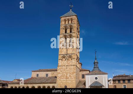 Kirche San Esteban Tower - Segovia, Spanien Stockfoto