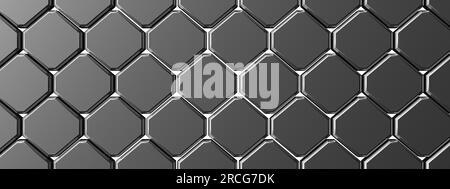 Sechseckiges Muster frisch gekühltes erfrischendes Getränk Silber Abstrakt elegant modern 3D-Rendering-Bild hochauflösendes 3D-Rendering-Bild Stockfoto