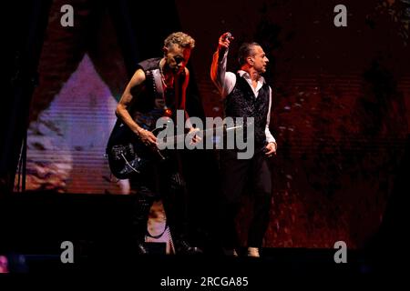 Mailand, Italien. 14. Juli 2023. Depeche Mode tritt am 14 2023. Juli live im Stadion San Siro in Mailand auf (Foto: Mairo Cinquetti/NurPhoto). Kredit: NurPhoto SRL/Alamy Live News Stockfoto