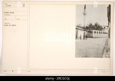 US-Soldaten in Italien während des Ersten Weltkriegs, die an einer Übung teilnehmen. Stockfoto