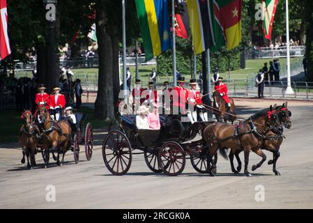 Königliche Ankunft bei Trooping the Colour 2017 Stockfoto