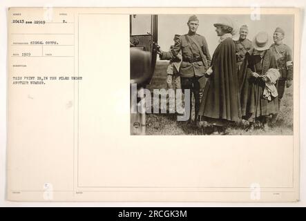 Soldaten während einer militärischen Trainingsübung im Ersten Weltkrieg. Stockfoto