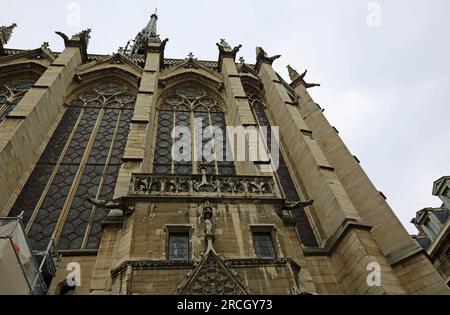 Seitenansicht in Sainte-Chapelle, Paris, Frankreich Stockfoto