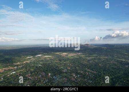Nicaragua Reisethema Draufsicht aus der Vogelperspektive. Reiseziel in Mittelamerika Stockfoto