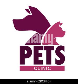 Hund und Katze Tierklinik Haustiere Gesundheit isoliert Symbol Stock Vektor