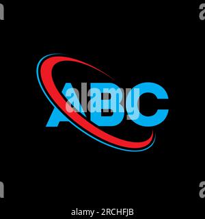 ABC-Logo. ABC-Brief. Logo mit ABC-Buchstaben. Initialen ABC-Logo, verbunden mit einem Kreis und einem Monogramm-Logo in Großbuchstaben. ABC-Typographie für die Technologie. Stock Vektor