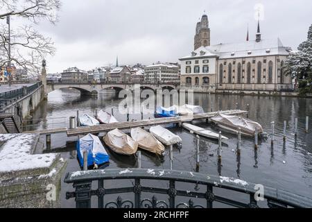 Limmat River, Zürich, Schweiz. Stockfoto