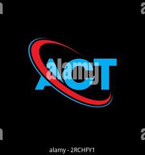 ACT-Logo. AKT-Brief. ACT-Logo. Das ACT-Logo der Intials ist mit einem Kreis und einem Monogramm-Logo in Großbuchstaben verbunden. AKTTYPOGRAFIE für Technologie, Busine Stock Vektor