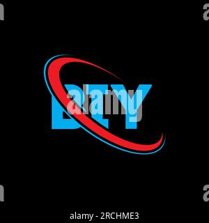 BIY-Logo. BIY-Brief. Logo mit BIY-Buchstaben. Initialen BIY Logo verbunden mit Kreis und Monogramm-Logo in Großbuchstaben. BIY-Typografie für Technologie, Geschäfte Stock Vektor