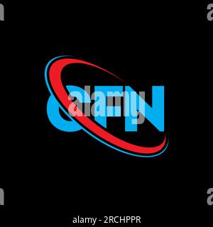 CFN-Logo. CFN-Brief. CFN-Logo. Initialen CFN-Logo, verbunden mit einem Kreis und einem Monogramm-Logo in Großbuchstaben. CFN-Typografie für Technologie, Unternehmen Stock Vektor
