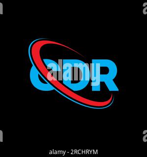 CDR-Logo. CDR-Brief. Logo mit CDR-Buchstaben. Initialen CDR-Logo verbunden mit Kreis und Monogramm-Logo in Großbuchstaben. CDR-Typografie für Technologie, Geschäfte Stock Vektor