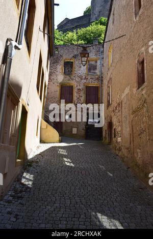 Old Town Street in Sierck les Bain, Frankreich Stockfoto