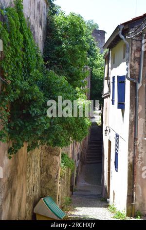 Old Town Street in Sierck les Bain, Frankreich Stockfoto