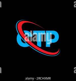 CTP-Logo. CTP-Brief. Logo mit CTP-Buchstaben. Initialen CTP-Logo, verbunden mit einem Kreis und einem Monogramm-Logo in Großbuchstaben. CTP-Typografie für Technologie, Unternehmen Stock Vektor