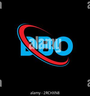 DBO-Logo. DBO-Brief. Logo mit DBO-Buchstaben. Initialen DBO-Logo, verbunden mit einem Kreis und einem Monogramm-Logo in Großbuchstaben. DBO-Typografie für Technologie, Geschäfte Stock Vektor