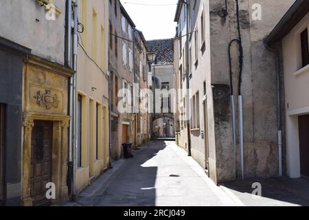 Old Town Street in Sierck les Bain, Frankreich Stockfoto