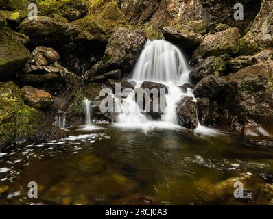 Lodore fällt in der Nähe von Keswick im Lake District Cumbria Nordost England UK Stockfoto