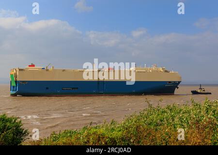 RoRo Aquamarine Ace fährt Richtung Royal Portbury Docks Stockfoto