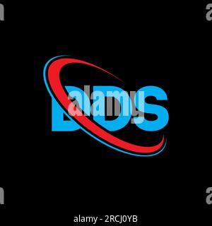 DDS-Logo. DDS-Brief. Logo mit DDS-Buchstaben. Initialen DDS-Logo, verbunden mit einem Kreis und einem Monogramm-Logo in Großbuchstaben. DDS-Typografie für Technologie, Unternehmen Stock Vektor
