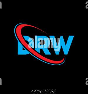 DRW-Logo. DRW-Buchstabe. Logo mit DRW-Buchstaben. Initialen DRW-Logo, verbunden mit einem Kreis und einem Monogramm-Logo in Großbuchstaben. DRW-Typografie für Technologie, Unternehmen Stock Vektor
