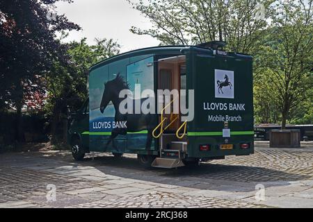 Lloyds mobiler Bankwagen, Hebden Bridge Stockfoto