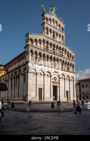 Lucca, Juli 13. 2023: Basilika San Michele Stockfoto