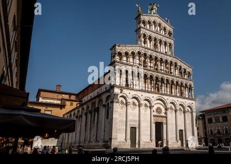 Lucca, Juli 13. 2023: Basilika San Michele Stockfoto